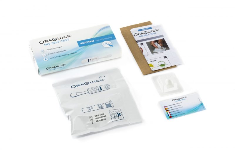 Items needed to perform a HIV Self-Test at home