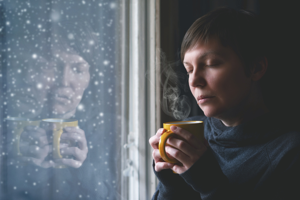 woman inside the house during winter