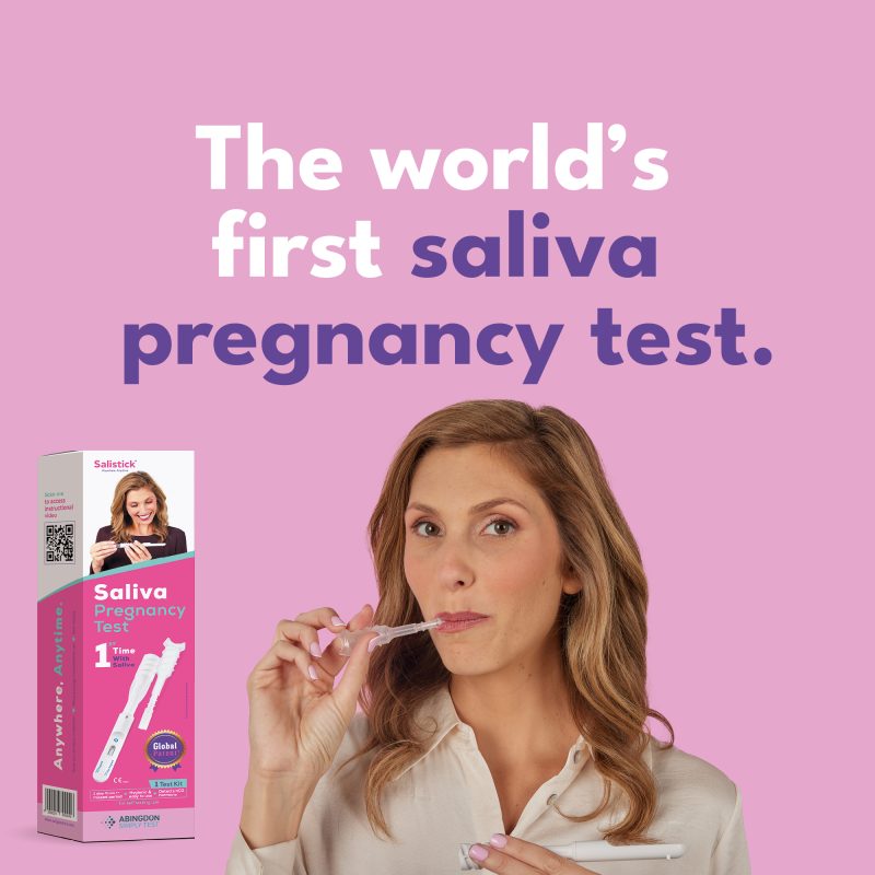 Salistick, saliva, saliva based, pregnancy test, worlds first, pregnant, abingdon simply test